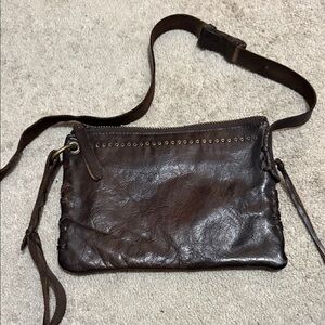 FRYE Dark Brown Leather Crossbody Bag